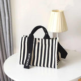 Women Crossbody Bag Striped Shoulder Bags Canvas Tote Handbags