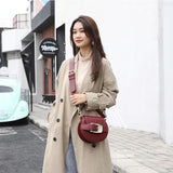 Round Saddle Bag for Women Crossbody Bags Ladies Handbag Totes