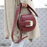 Round Saddle Bag for Women Crossbody Bags Ladies Handbag Totes