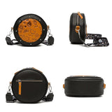 Leather Shoulder Bag Round Cowhide Ladies Handbags Crossbody Bag
