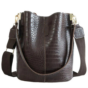 Crocodile Crossbody Bag For Women PU Leather Female Shoulder Bag