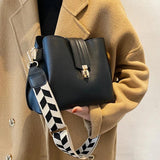 Soft PU Leather Bucket Shoulder Bags for Women
