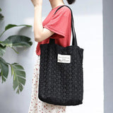 Hollow Lace Tote Bag Women Shoulder Handbag Large Capacity