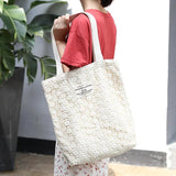 Hollow Lace Tote Bag Women Shoulder Handbag Large Capacity