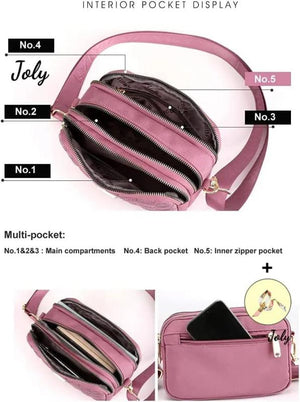 Arrival Ladies Girls Multi-pocket Small Crossbody Shoulder Bag Waterproof Nylon