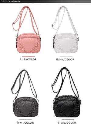 Women's Mini Crossbody Bag Vintage Washed Leather Shoulder Purse