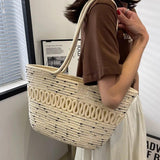 Summer Straw Handbags for Women Hollow Beach Woven Messenger Shoulder Bags