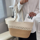 Summer Straw Handbags for Women Hollow Beach Woven Messenger Shoulder Bags