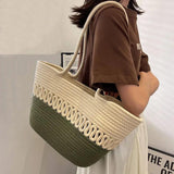 Summer Straw Handbags for Women Hollow Beach Woven Messenger Shoulder Bags