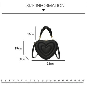 Summer Heart-shaped Shoulder Bags Women PU Leather Crossbody Vintage Hand Bags