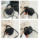 Summer Heart-shaped Shoulder Bags Women PU Leather Crossbody Vintage Hand Bags