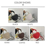 Summer Heart-shaped Shoulder Bags Women PU Leather Crossbody Vintage Hand Bags