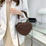 Summer Heart-shaped Shoulder Bags Women PU Leather Crossbody Vintage Hand Bags