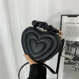 Summer Heart-shaped Shoulder Bags Women PU Leather Crossbody Vintage Hand Bags