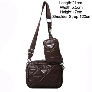 Diamond Lattice Crossbody Bag for Women with Wide Strap