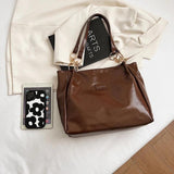 Oilskin Shoulder Bag Casual Women's Bag Autumn Winter Shopping Bag