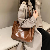 Oilskin Shoulder Bag Casual Women's Bag Autumn Winter Shopping Bag