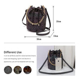 Geometric Reflective Luminous Bucket Bag Drawstring Crossbody Shoulder Bags