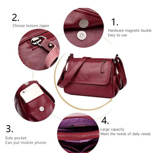 Causal Women Shoulder Bag Soft PU Leather Vintage Crossbody Bags