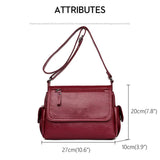 Causal Women Shoulder Bag Soft PU Leather Vintage Crossbody Bags
