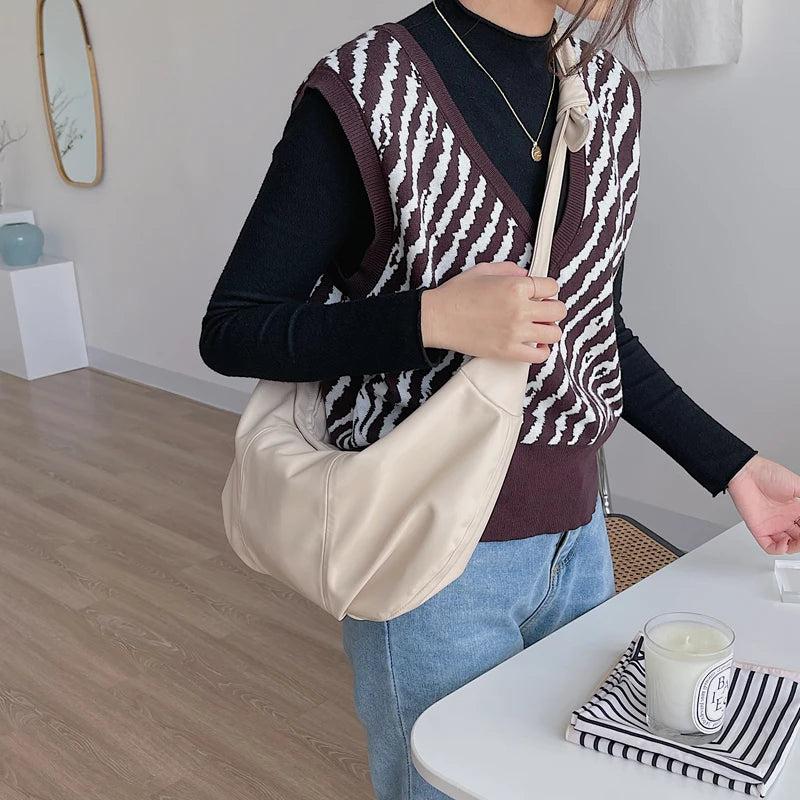 Zipper Women's Hobos Bag PU Leather Shoulder Crossbody Bag