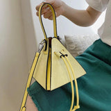 Triangle Handbag Pull Rope Box Dumplings Lantern Woman Bag