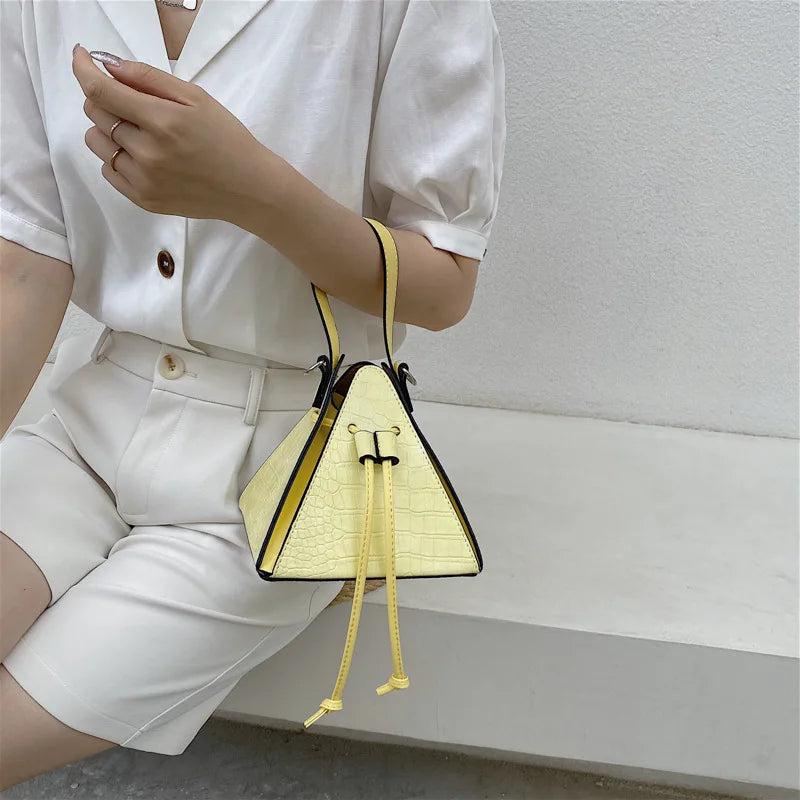 Triangle Handbag Pull Rope Box Dumplings Lantern Woman Bag