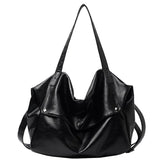 Winter Vintage PU Leather Women's Shoulder Handbags Solid Large Hobo Bags