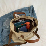 Canvas Shoulder Bag Large Capacity Shopping Bag Winter Messenger Bag