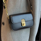 Metal & Leather Shoulder Strap Women's Bag