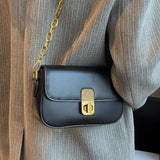 Metal & Leather Shoulder Strap Women's Bag