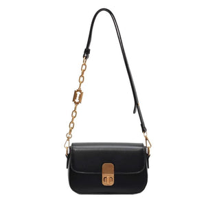 Metal & Leather Shoulder Strap Women's Bag