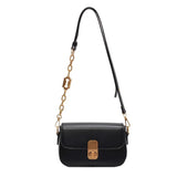 Metal & Leather Shoulder Strap Women's Bag