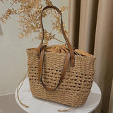 Summer Straw Shoulder Bag Casual Lady Tote Travel Bohemian Beach Handbag
