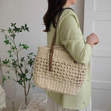 Summer Straw Shoulder Bag Casual Lady Tote Travel Bohemian Beach Handbag