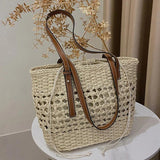 Summer Straw Shoulder Bag Casual Lady Tote Travel Bohemian Beach Handbag