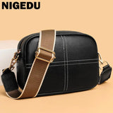Cowhide Cell Phone Shoulder Bag Leather Messenger Bags