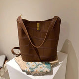 Vintage Bucket Crossbody Bag Soft Leather Tote Handbag