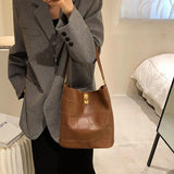 Vintage Bucket Crossbody Bag Soft Leather Tote Handbag