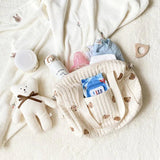 Bear Rabbit Embroidery Portable Mom Baby Shoulder Bag Mummy Travel Handbag