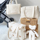 Bear Rabbit Embroidery Portable Mom Baby Shoulder Bag Mummy Travel Handbag