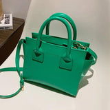 Cowhide Handbags Office Lady Totes Pink Green Messenger Bags