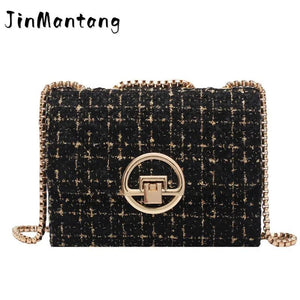 Winter Woolen Women's Chain Shoulder Bag