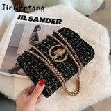 Winter Woolen Women's Chain Shoulder Bag