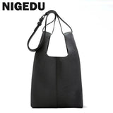 Women Bucket Bag Soft PU Leather Large Capacity Lady Shoulder Bag