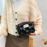 Women Crossbody Camera Bag with Chain Shoulder Strap