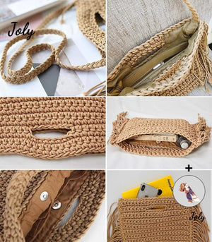 Tassel Summer Beach Bag Handbag Women Grass Weave Bag