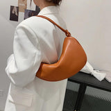 Solid Lady Half Moon Crossbody Bag Casual Underarm Bag WLHB2391