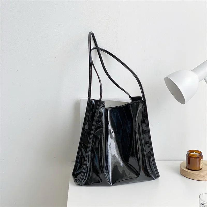 Soft Patent Leather Shoulder Bags Casual Female Totes Bags WLHB2385