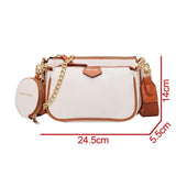 Crossbody Shoulder Bag 3-Piece Set Wide Strap Women's Messenger Bags